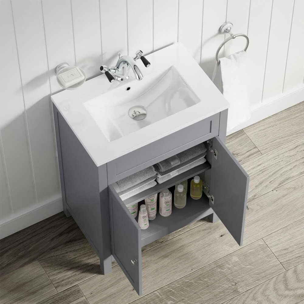 Butler & Rose Catherine Traditional 600mm Floorstanding Vanity Unit With Basin - Shadow Grey 9 Butler & Rose Catherine Traditional 600mm Floorstanding Vanity Unit With Basin - Shadow Grey - Image 7