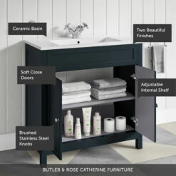 Butler & Rose Catherine Traditional 800mm Floorstanding Vanity Unit With Basin - Shadow Grey 29 Butler & Rose Catherine Traditional 800mm Floorstanding Vanity Unit With Basin - Shadow Grey -TAP WAREHOUSE Shop butler rose catherine shadow grey floor ceramic callout