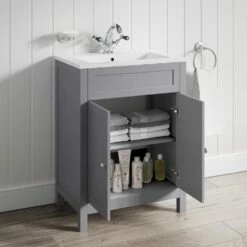 Butler & Rose Catherine Traditional 600mm Floorstanding Vanity Unit With Basin - Shadow Grey 24 Butler & Rose Catherine Traditional 600mm Floorstanding Vanity Unit With Basin - Shadow Grey -TAP WAREHOUSE Shop butler rose catherine vanity shelf matt grey