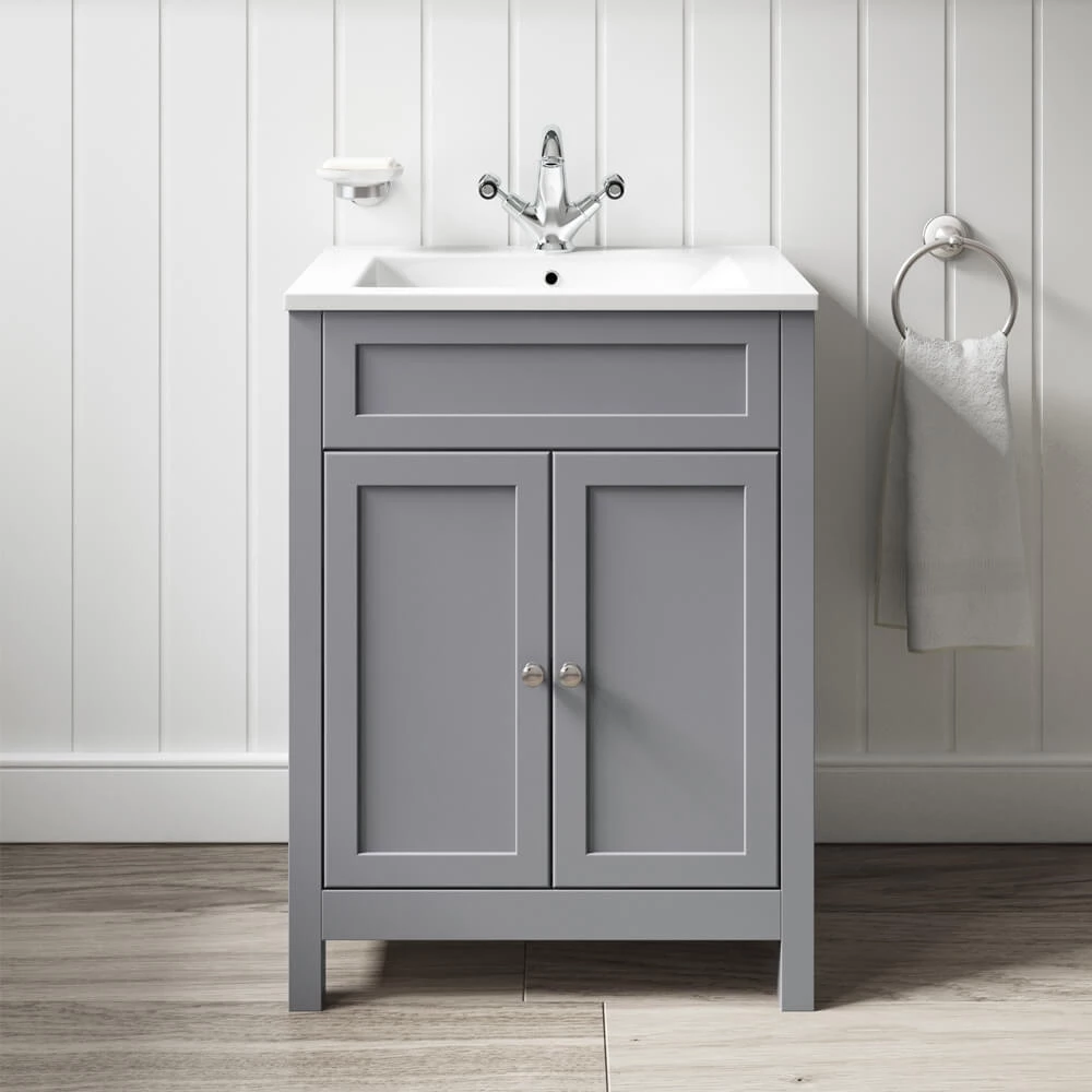 Butler & Rose Catherine Traditional 600mm Floorstanding Vanity Unit With Basin - Shadow Grey 4 Butler & Rose Catherine Traditional 600mm Floorstanding Vanity Unit With Basin - Shadow Grey - Image 2