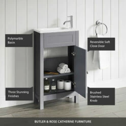 Butler & Rose Catherine Traditional 460mm Cloakroom Vanity Unit With Basin - Sapphire Blue 36 Butler & Rose Catherine Traditional 460mm Cloakroom Vanity Unit With Basin - Sapphire Blue -TAP WAREHOUSE Shop butler rose catherine vanity unit matt grey callout