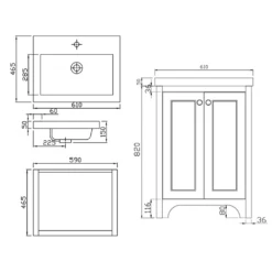 Butler & Rose Charlotte 600mm Vanity Unit - Spa Grey 17 Butler & Rose Charlotte 600mm Vanity Unit - Spa Grey -TAP WAREHOUSE Shop butler rose charlotte 600 floorstanding vanity unit basin tech