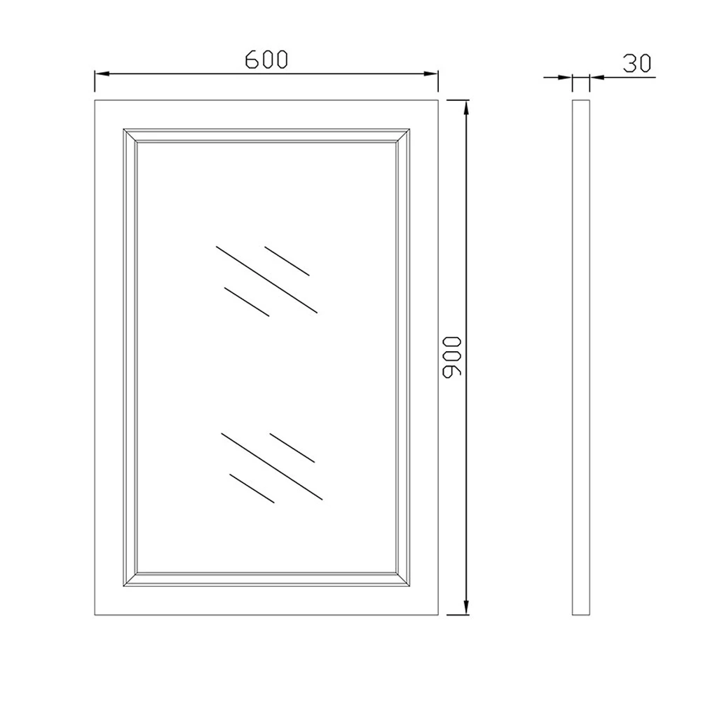 Butler & Rose Mirror With Spa Grey Frame - 900 X 600mm 8 Butler & Rose Mirror With Spa Grey Frame - 900 X 600mm - Image 6