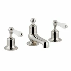 Butler & Rose Caledonia Lever 3 Hole Long Nose Basin Mixer - Nickel 10 Butler & Rose Caledonia Lever 3 Hole Long Nose Basin Mixer - Nickel -TAP WAREHOUSE Shop butler rose lever 3hole deck basin tap nickel5B15D