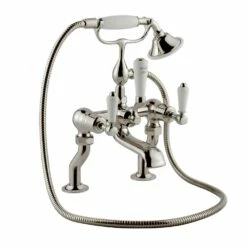 Butler & Rose Caledonia Lever Bath And Shower Mixer Tap With Shower Kit - Chrome -TAP WAREHOUSE Shop butler rose lever bath and shower mixer kit nickel5B15D