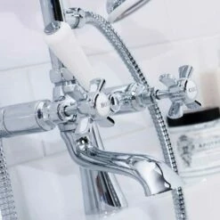 Butler & Rose Loretta Traditional Bath Shower Mixer With Handset Kit -TAP WAREHOUSE Shop butler rose loretta traditional pinch handles