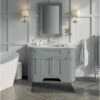 Butler & Rose Charlotte 1200mm Floorstanding Vanity Unit & Basin - Spa Grey -TAP WAREHOUSE Shop butler rosemirror dovetailgrey lifestyle 01