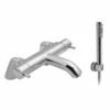 Vado Zoo Pillar Mounted Exposed Thermostatic Bath Shower Mixer With Shower Kit -TAP WAREHOUSE Shop cel 131t k