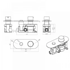 Christina Concealed Thermostatic Push Button Shower Valve & 300mm Fixed Shower Head - 150mm Ceiling Arm 13 Christina Concealed Thermostatic Push Button Shower Valve & 300mm Fixed Shower Head - 150mm Ceiling Arm -TAP WAREHOUSE Shop christina concealed button valve shower head tech