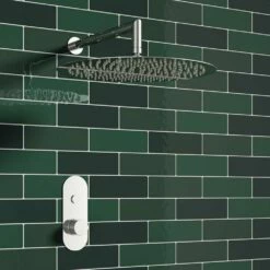 Christina Concealed Thermostatic Push Button Shower Valve & 300mm Fixed Shower Head - 150mm Ceiling Arm