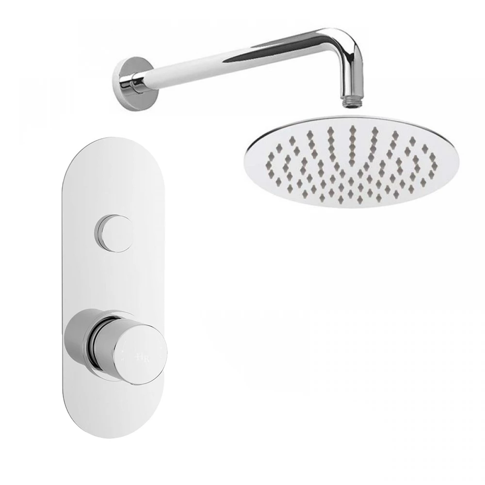 Christina Concealed Thermostatic Push Button Shower Valve & 300mm Fixed Shower Head - 150mm Ceiling Arm 4 Christina Concealed Thermostatic Push Button Shower Valve & 300mm Fixed Shower Head - 150mm Ceiling Arm - Image 2