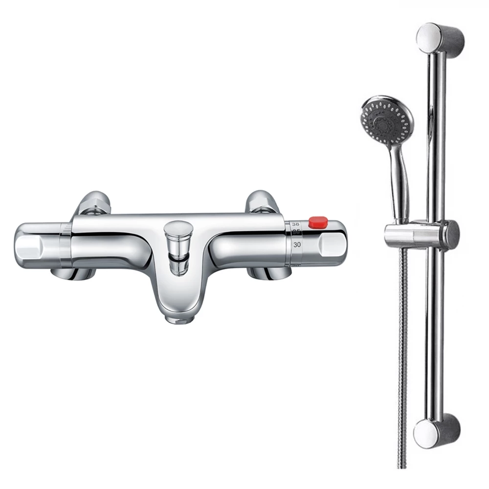 Clara Thermostatic Bath Shower Mixer & Slide Rail Kit 3 Clara Thermostatic Bath Shower Mixer & Slide Rail Kit