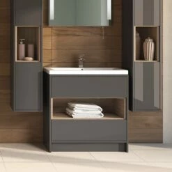 Hudson Reed Coast 800mm Floor Standing Vanity Unit And Basin - Grey Gloss 8 Hudson Reed Coast 800mm Floor Standing Vanity Unit And Basin - Grey Gloss -TAP WAREHOUSE Shop coast grey 800 floor hero