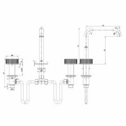 Crosswater 3ONE6 Stainless Steel 3 Hole Basin Mixer Tap -TAP WAREHOUSE Shop crosswater 3one6 3 hole basin mixer tech drawing