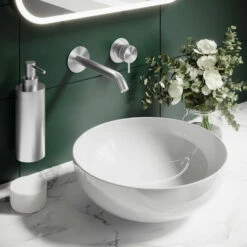 Crosswater 3ONE6 Stainless Steel Wall Mounted 2 Hole Basin Mixer Tap 8 Crosswater 3ONE6 Stainless Steel Wall Mounted 2 Hole Basin Mixer Tap -TAP WAREHOUSE Shop crosswater 3one6 wall mounted 2 hole basin mixer lifestyle 1