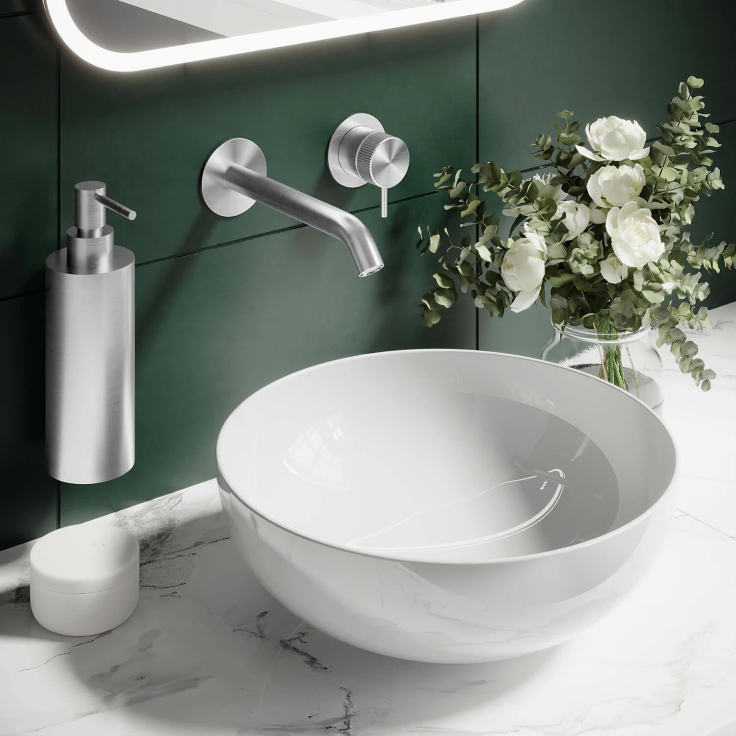 Crosswater 3ONE6 Stainless Steel Wall Mounted 2 Hole Basin Mixer Tap 5 Crosswater 3ONE6 Stainless Steel Wall Mounted 2 Hole Basin Mixer Tap - Image 3