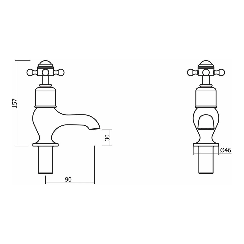 Crosswater Belgravia Crosshead Bath Pillar Taps 4 Crosswater Belgravia Crosshead Bath Pillar Taps - Image 2