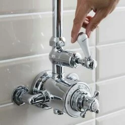Crosswater Belgravia Exposed Thermostatic Shower Valve With Fixed Shower Head - 8 Inch Chrome Shower Head 20 Crosswater Belgravia Exposed Thermostatic Shower Valve With Fixed Shower Head - 8 Inch Chrome Shower Head -TAP WAREHOUSE Shop crosswater belgravia chrome exposed thermo valve