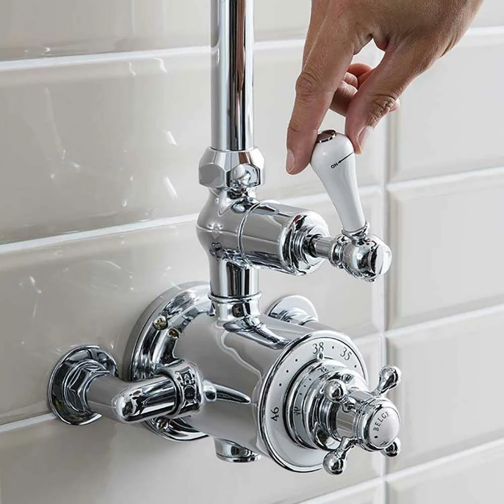 Crosswater Belgravia Exposed Thermostatic Shower Valve With Fixed Shower Head - 8 Inch Chrome Shower Head 11 Crosswater Belgravia Exposed Thermostatic Shower Valve With Fixed Shower Head - 8 Inch Chrome Shower Head - Image 9