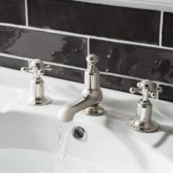 Crosswater Belgravia Crosshead 3 Hole Basin Mixer - Chrome -TAP WAREHOUSE Shop crosswater belgravia cross 3 hole basin tap nickel