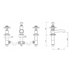 Crosswater Belgravia Crosshead 3 Hole Basin Mixer - Chrome -TAP WAREHOUSE Shop crosswater belgravia cross 3hole basin tap tech