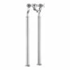 Crosswater Belgravia Crosshead Floor Standing Bath Shower Mixer With Handset Kit - Unlacquered Brass 2 Crosswater Belgravia Crosshead Floor Standing Bath Shower Mixer With Handset Kit - Unlacquered Brass -TAP WAREHOUSE Shop crosswater belgravia cross floor bath filler tap