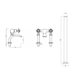 Crosswater Belgravia Crosshead Floor Standing Bath Shower Mixer With Handset Kit - Unlacquered Brass -TAP WAREHOUSE Shop crosswater belgravia cross floor bath filler tech