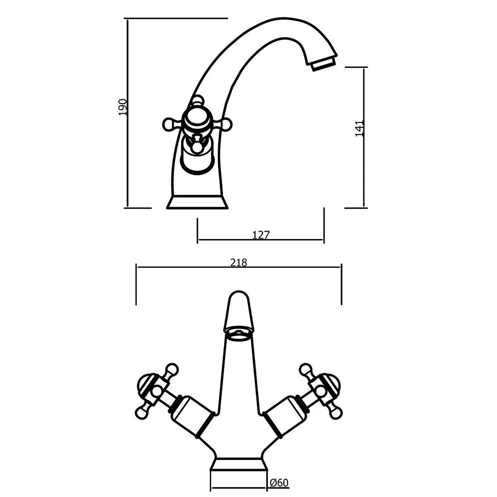 Crosswater Belgravia Crosshead High Neck Mono Basin Mixer - Chrome 8 Crosswater Belgravia Crosshead High Neck Mono Basin Mixer - Chrome - Image 6