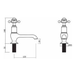 Crosswater Belgravia Crosshead Long Nose Basin Tap - Chrome -TAP WAREHOUSE Shop crosswater belgravia cross pillar taps bl140 tech