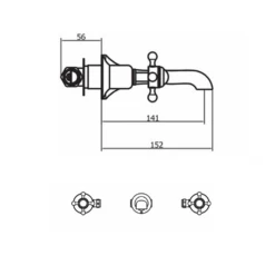 Crosswater Belgravia Crosshead Wall Mounted 3 Hole Basin Mixer Tap - Unlacquered Brass -TAP WAREHOUSE Shop crosswater belgravia cross wall tap bl131wnc tech