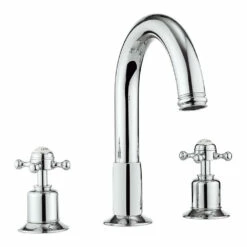 Crosswater Belgravia Crosshead 3 Hole Tall Basin Mixer & Pop-up Waste