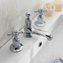 Crosswater Belgravia Crosshead 3 Hole Basin Mixer - Chrome