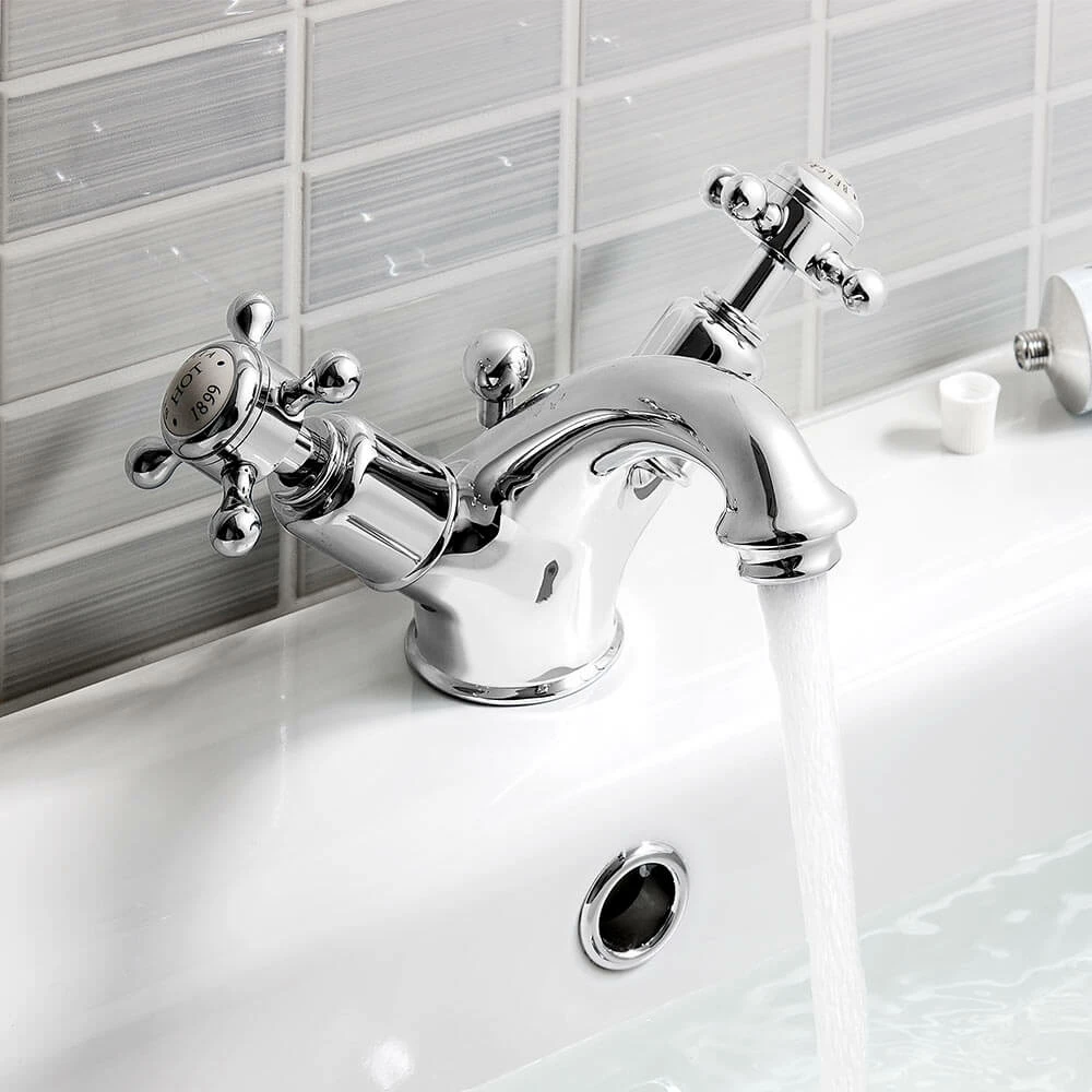 Crosswater Belgravia Crosshead Lux Mono Basin Mixer & Pop Up Waste - Chrome 4 Crosswater Belgravia Crosshead Lux Mono Basin Mixer & Pop Up Waste - Chrome - Image 2