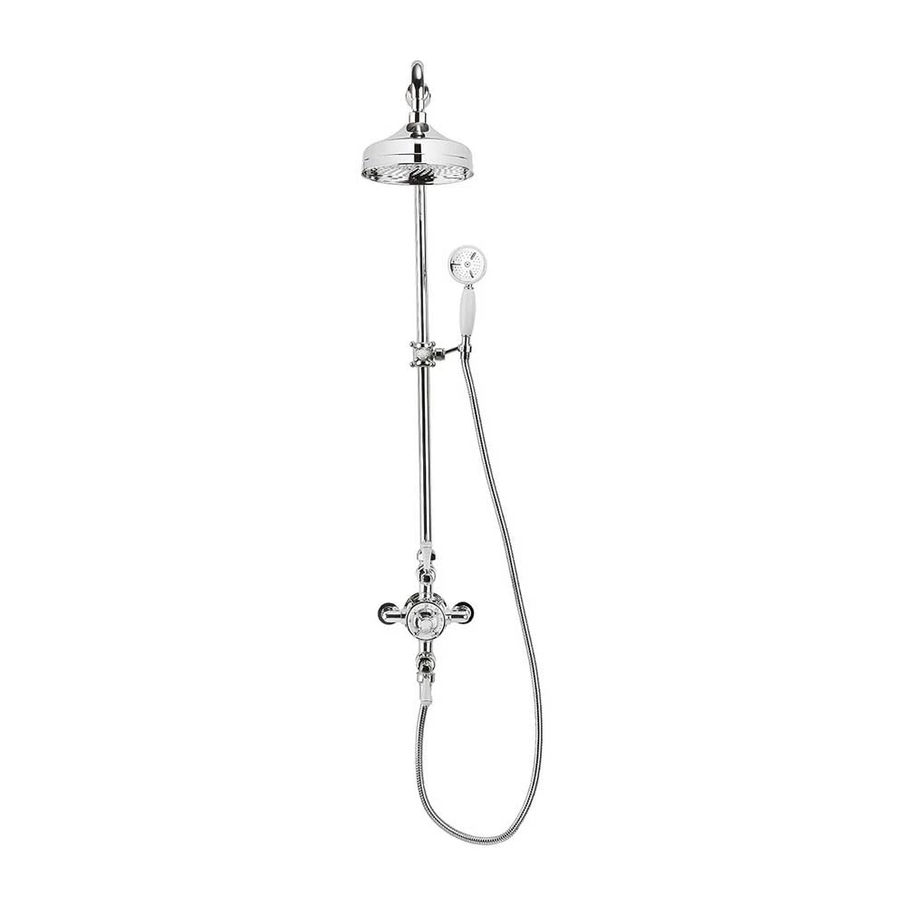 Crosswater Belgravia Multifunction Shower Valve With Slide Rail And Handset And Fixed Shower Head - 8 Inch Nickel Shower Head 5 Crosswater Belgravia Multifunction Shower Valve With Slide Rail And Handset And Fixed Shower Head - 8 Inch Nickel Shower Head - Image 3
