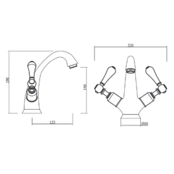 Crosswater Belgravia Twin Lever High Neck Mono Basin Mixer With Pop Up Waste 7 Crosswater Belgravia Twin Lever High Neck Mono Basin Mixer With Pop Up Waste -TAP WAREHOUSE Shop crosswater belgravia high neck basin mixer tech