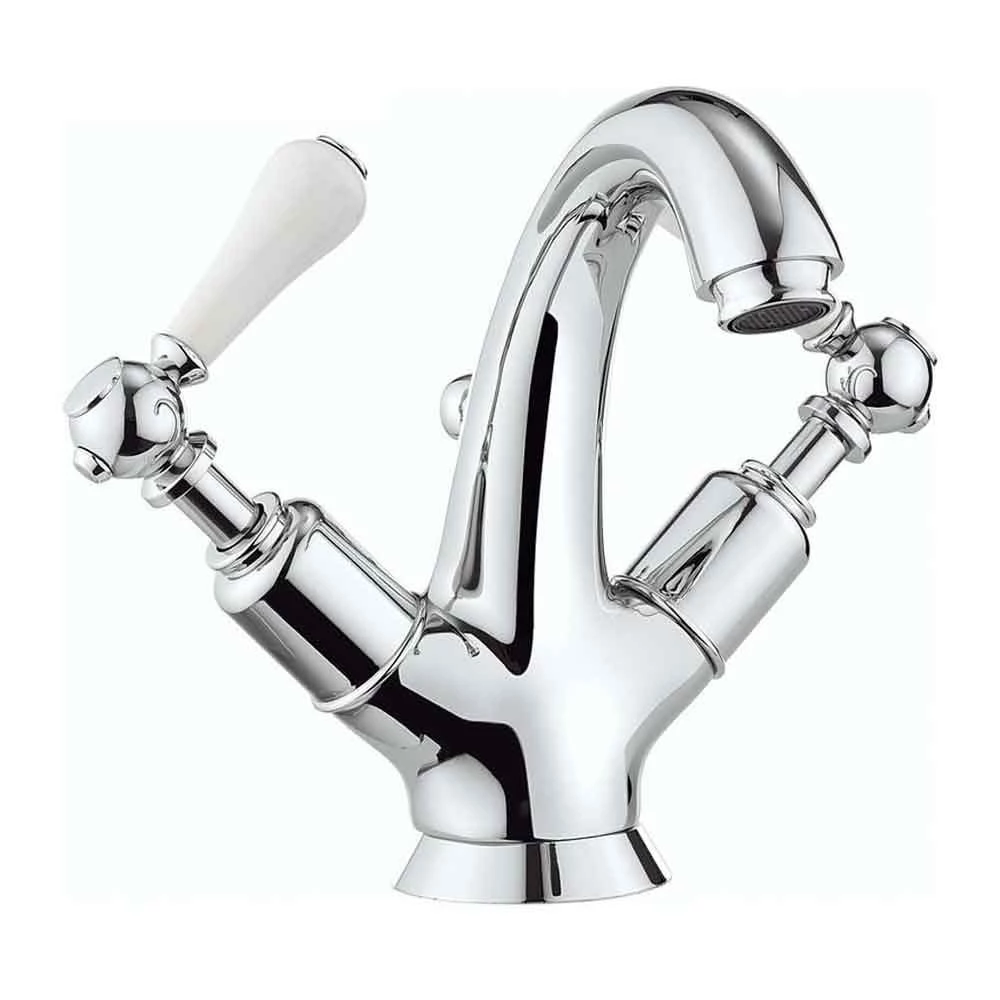 Crosswater Belgravia Twin Lever High Neck Mono Basin Mixer With Pop Up Waste 4 Crosswater Belgravia Twin Lever High Neck Mono Basin Mixer With Pop Up Waste - Image 2