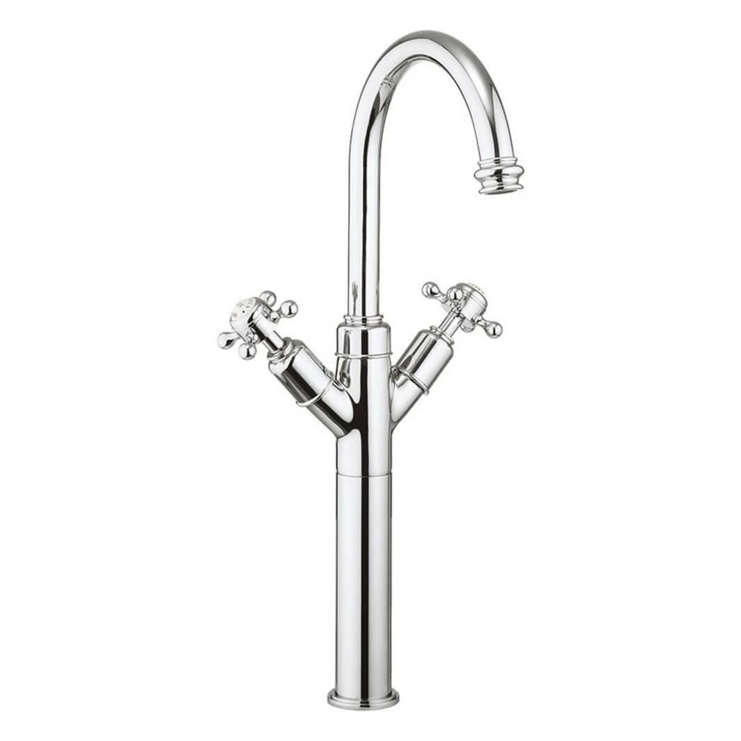 Crosswater Belgravia Crosshead Chrome Tall Monobloc Basin Mixer 4 Crosswater Belgravia Crosshead Chrome Tall Monobloc Basin Mixer - Image 2