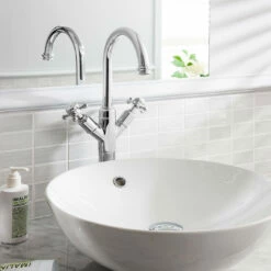 Crosswater Belgravia Crosshead Chrome Tall Monobloc Basin Mixer 8 Crosswater Belgravia Crosshead Chrome Tall Monobloc Basin Mixer -TAP WAREHOUSE Shop crosswater belgravia lever tall crossheads basin tap lifestyle 2