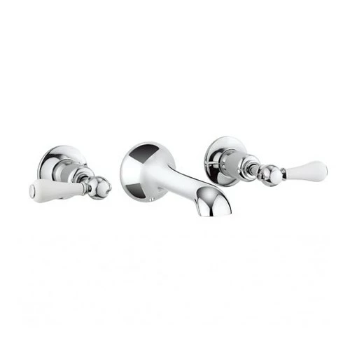 Crosswater Belgravia Lever 3 Hole Wall Mounted Basin Mixer 3 Crosswater Belgravia Lever 3 Hole Wall Mounted Basin Mixer