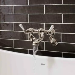 Crosswater Belgravia Lever Wall Mounted Bath Filler With Exposed Valves