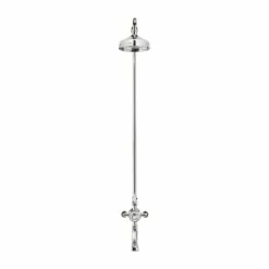Crosswater Belgravia Exposed Thermostatic Shower Valve With Fixed Shower Head And Bath Spout - 8 Inch Chrome Shower Head