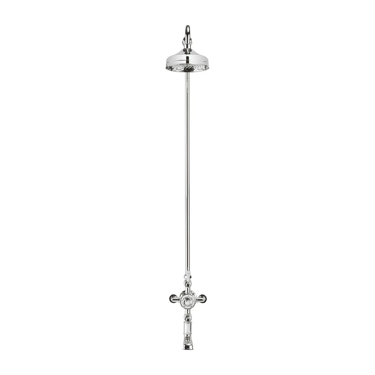 Crosswater Belgravia Exposed Thermostatic Shower Valve With Fixed Shower Head And Bath Spout - 8 Inch Chrome Shower Head 3 Crosswater Belgravia Exposed Thermostatic Shower Valve With Fixed Shower Head And Bath Spout - 8 Inch Chrome Shower Head