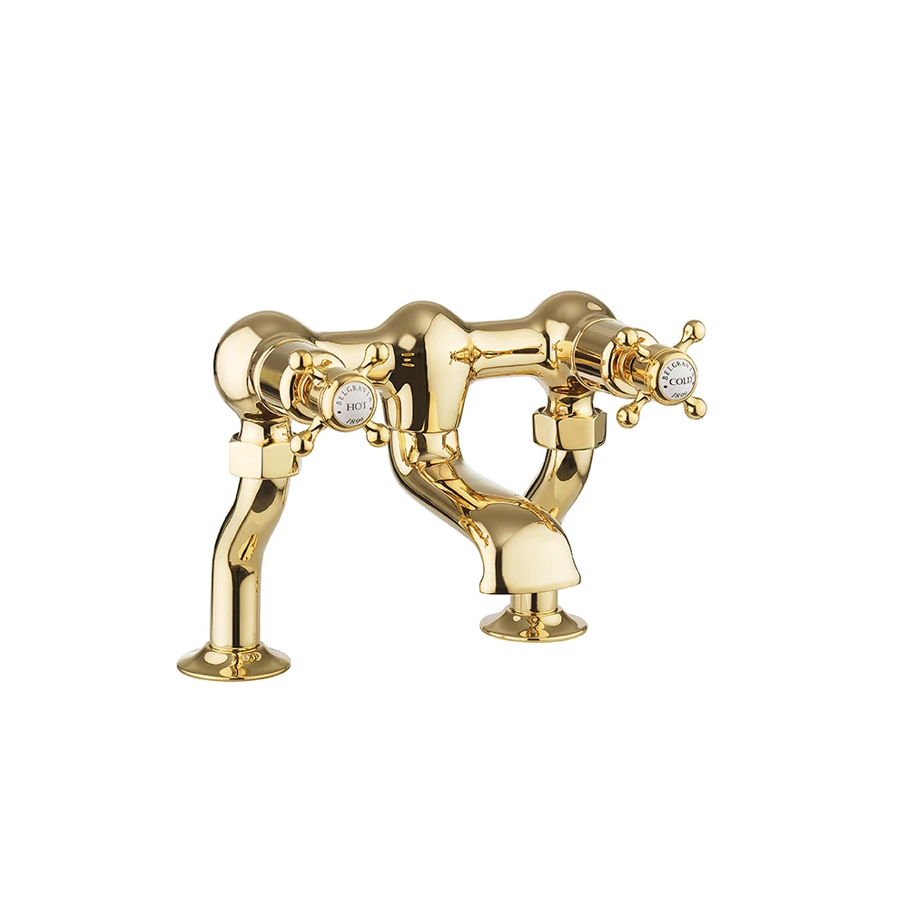 Crosswater Belgravia Crosshead Floor Standing Bath Filler - Unlacquered Brass 6 Crosswater Belgravia Crosshead Floor Standing Bath Filler - Unlacquered Brass - Image 4