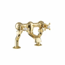 Crosswater Belgravia Crosshead Floor Standing Bath Shower Mixer With Handset Kit - Unlacquered Brass -TAP WAREHOUSE Shop crosswater belgravia unlacquered brass bath filler