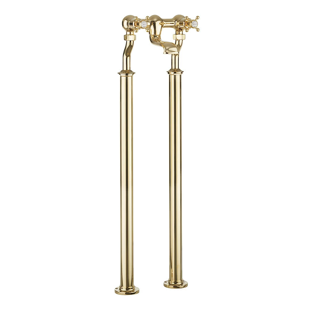 Crosswater Belgravia Crosshead Floor Standing Bath Filler - Unlacquered Brass 4 Crosswater Belgravia Crosshead Floor Standing Bath Filler - Unlacquered Brass - Image 2
