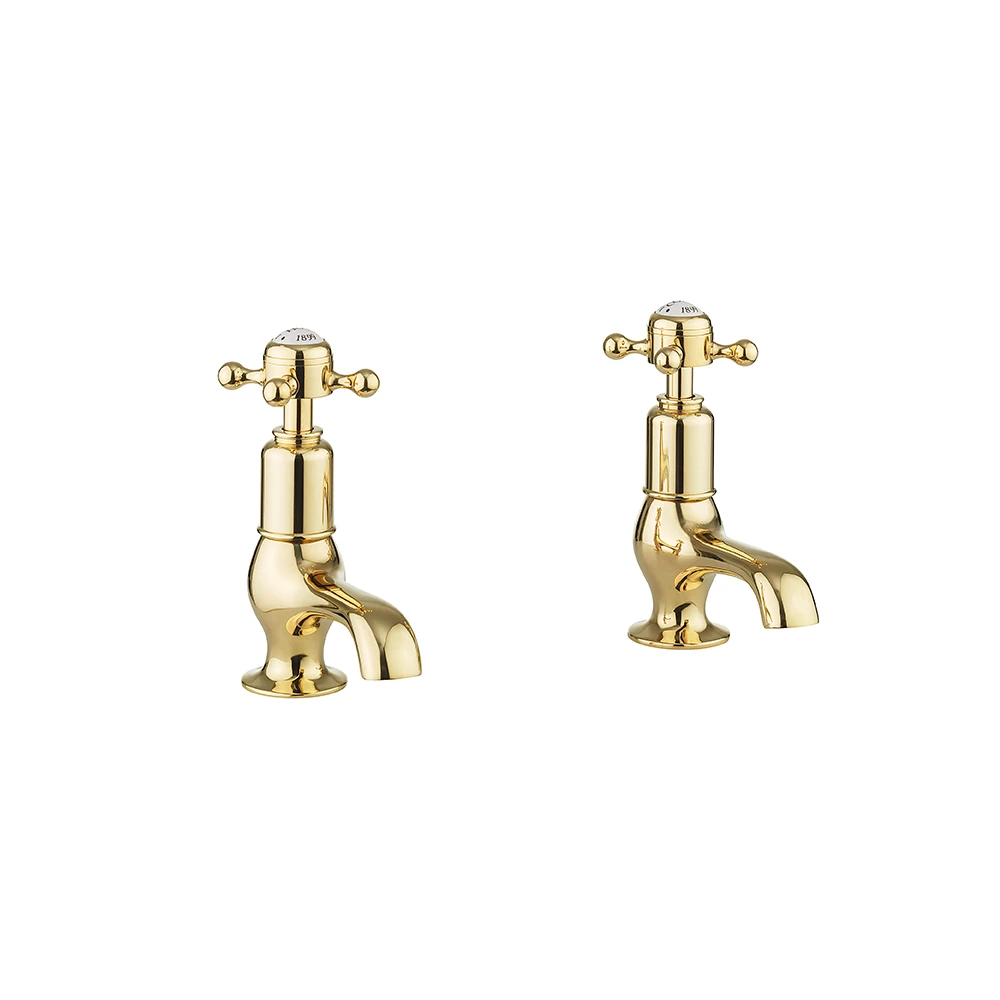 Crosswater Belgravia Crosshead Cloakroom Basin Pillar Taps - Unlacquered Brass 4 Crosswater Belgravia Crosshead Cloakroom Basin Pillar Taps - Unlacquered Brass - Image 2