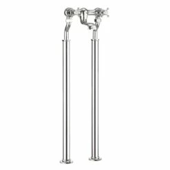 Crosswater Belgravia Crosshead Floor Standing Bath Filler - Unlacquered Brass