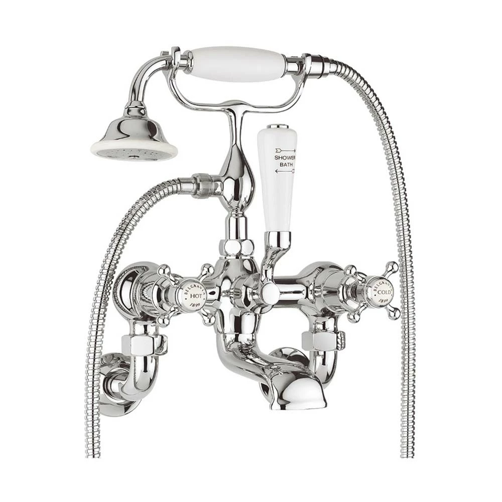 Crosswater Belgravia Crosshead Wall Mounted Bath Shower Mixer With Handset Kit 3 Crosswater Belgravia Crosshead Wall Mounted Bath Shower Mixer With Handset Kit