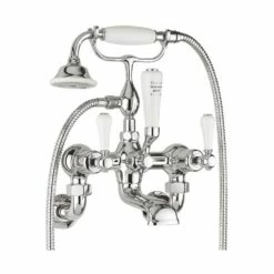 Crosswater Belgravia Lever Wall Mounted Bath Shower Mixer With Handset Kit