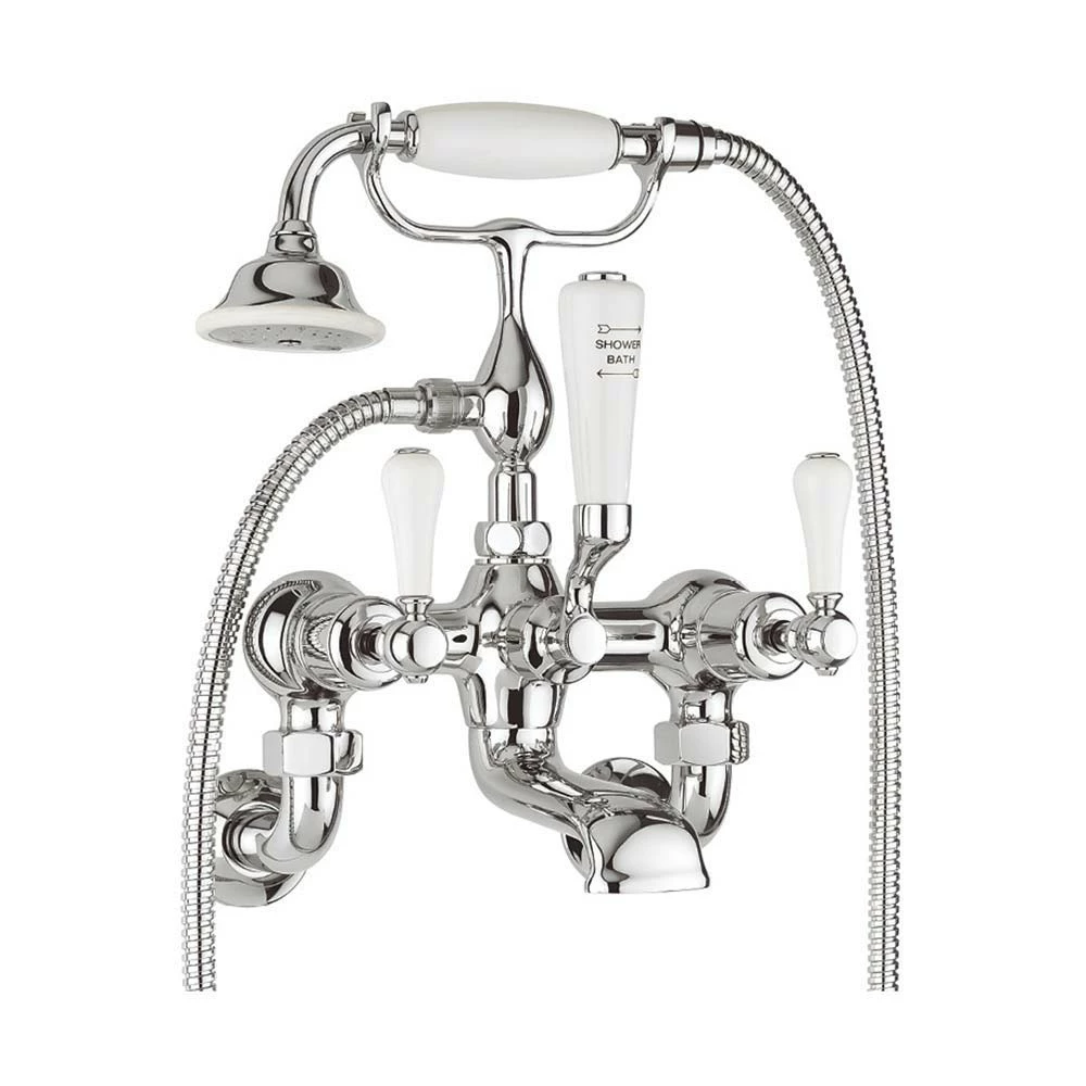 Crosswater Belgravia Lever Wall Mounted Bath Shower Mixer With Handset Kit 3 Crosswater Belgravia Lever Wall Mounted Bath Shower Mixer With Handset Kit
